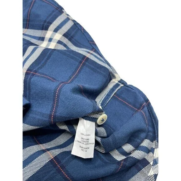 New J Crew Mens Heavy Weight Flannel Shirt (M)‎ Mens Blue Red 100%Cotton - Picture 7 of 8
